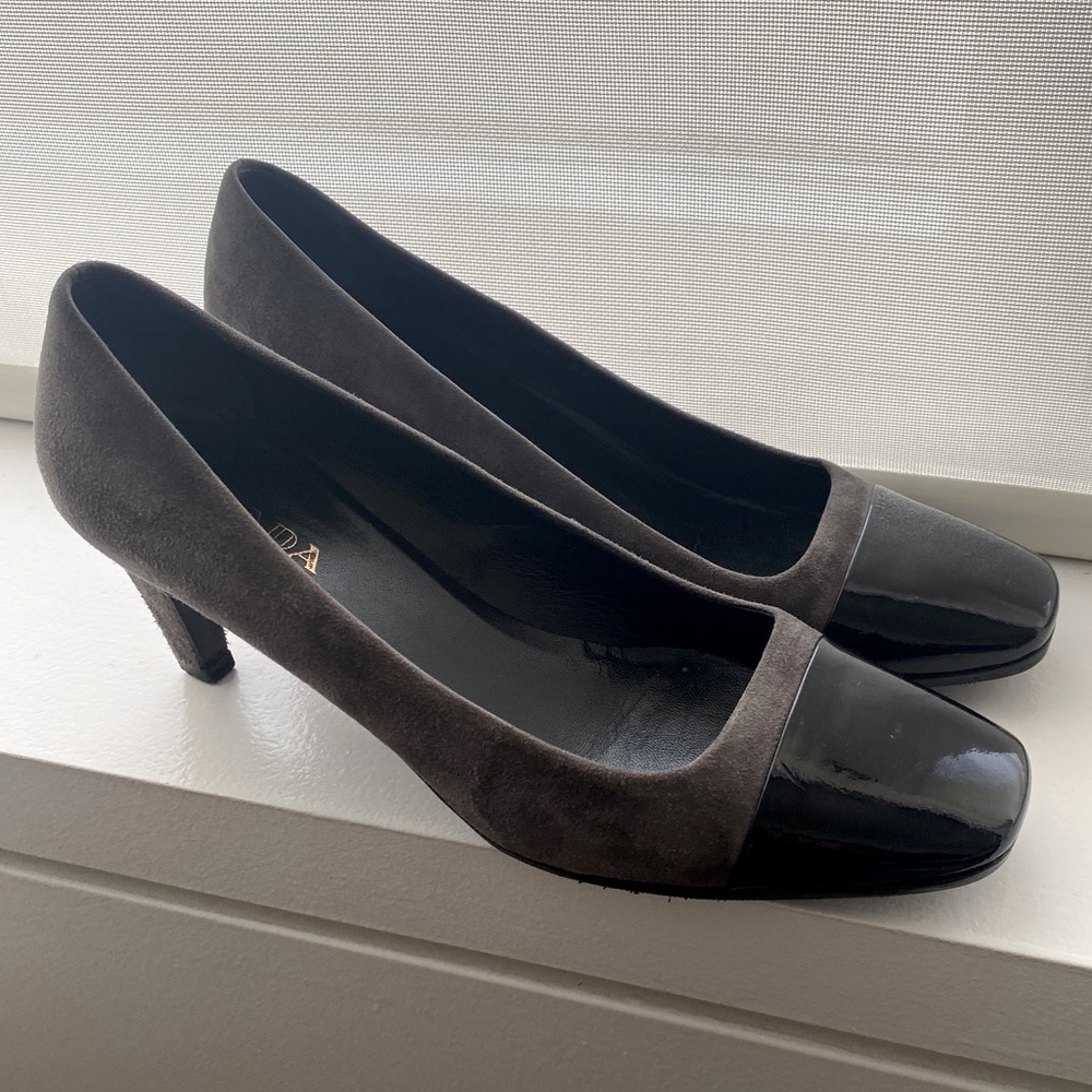 Prada Suede with Patent Contrast Shoes